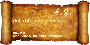 Antalóczi Gyoma névjegykártya
